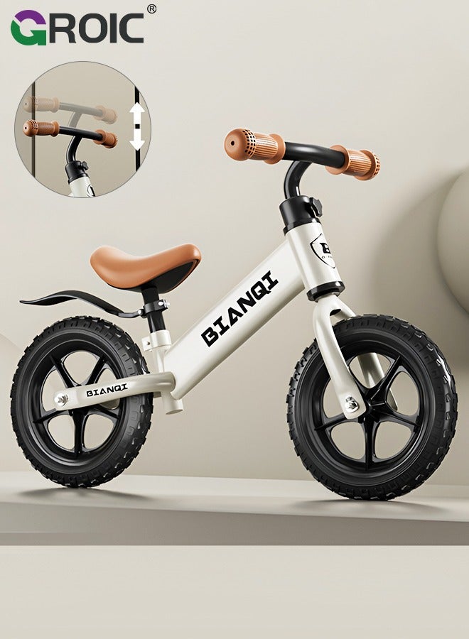 GROIC Toddler Balance Bike, No Pedal Beginner Toys Balance Bike, No Pedal Toddler Bicycle for Early Learning Leg Strength and Steady Balancing, Send Protective Helmet, Professional Knee Pads, and More  - Image 1