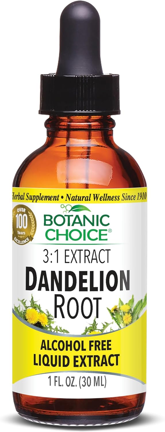 Botanic Choice Dandelion Root Alcohol Free Liquid ExtractTraditional Support for Liver Health Cleanse toxins Aid Digestion1 Fluid Ounce - Image 1