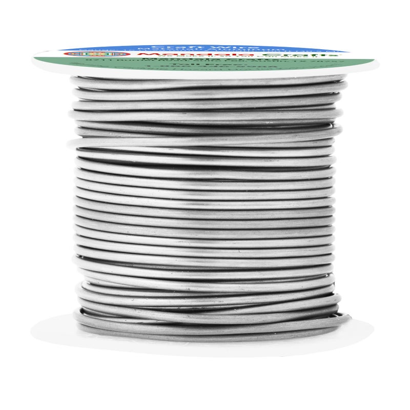 Mandala Crafts 16 Gauge Anodized Aluminum Craft Wire for Jewelry Making 100 FT Colored Flexible Gray Wire Bendable for Bonsai Armature Crafting Sculpting