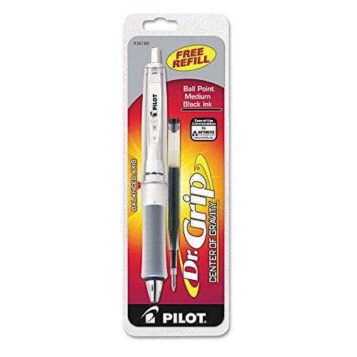 PILOT Dr. Grip Center of Gravity Refillable & Retractable Ballpoint Pen, Medium Point, Charcoal Grip, Black Ink, Single Pen (36180) - Image 2