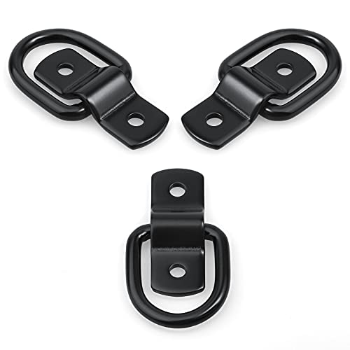 EXCELFU 12 Pack D-Ring Tie Downs, 1/4" Anchor Lashing Ring for Loads on Trailers Trucks RV Campers Vans ATV SUV Boats Motorcycles etc Vehicles, Heavy Duty Tie Down Ring with Mounting Bracket - Image 3