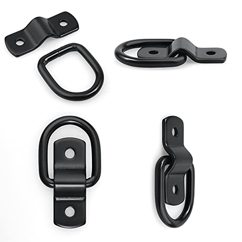 EXCELFU 12 Pack D-Ring Tie Downs, 1/4" Anchor Lashing Ring for Loads on Trailers Trucks RV Campers Vans ATV SUV Boats Motorcycles etc Vehicles, Heavy Duty Tie Down Ring with Mounting Bracket - Image 5