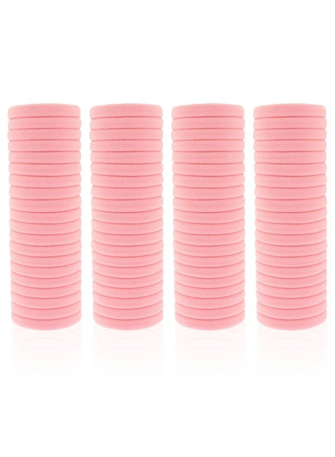 PIDOUDOU 100 Pack Seamless Hair Ties for Women Girls Ponytail Holders for Thick Hair (light pink) - Image 1