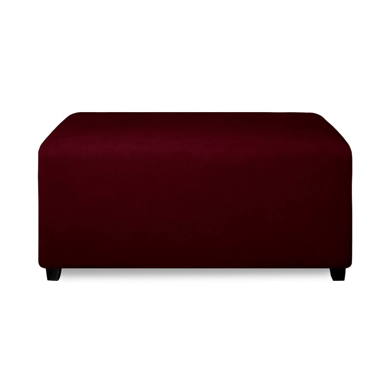PureFit Super Stretch Soft Form Fit Ottoman Cover Rectangle  Ottoman Slipcovers for Foot Stool  Folding Storage Furniture for Living Room with Nonslip Elastic Bottom Small Wine