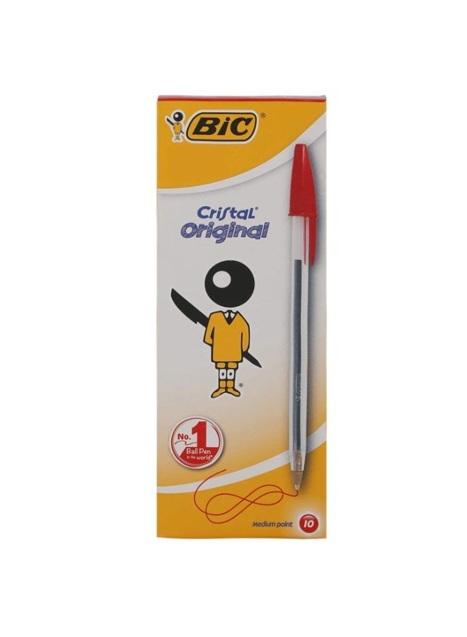 BIC Cristal Original Ballpoint Pen - 10 Pack, Red - Image 1