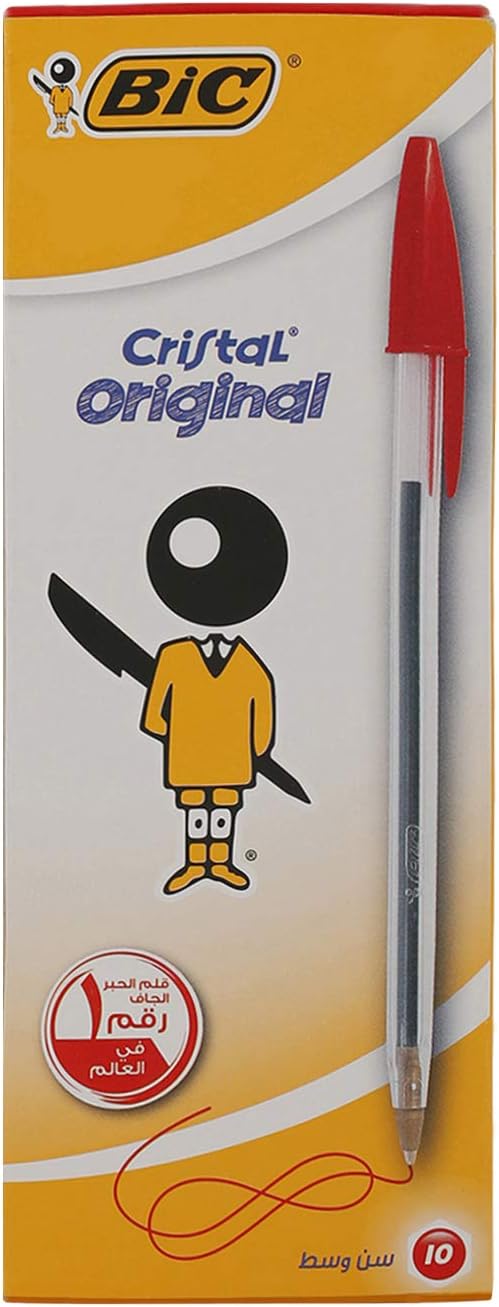 BIC Cristal Original Ballpoint Pen - 10 Pack, Red - Image 3