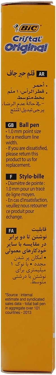 BIC Cristal Original Ballpoint Pen - 10 Pack, Red - Image 4