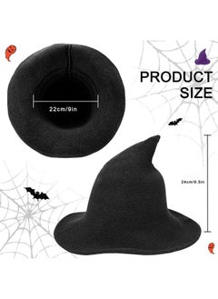 Edoneery Edoneery Halloween Witch Hat for Women Wide Brim Foldable Pointed Cap for Halloween Party Costume Accessory  - Image 3