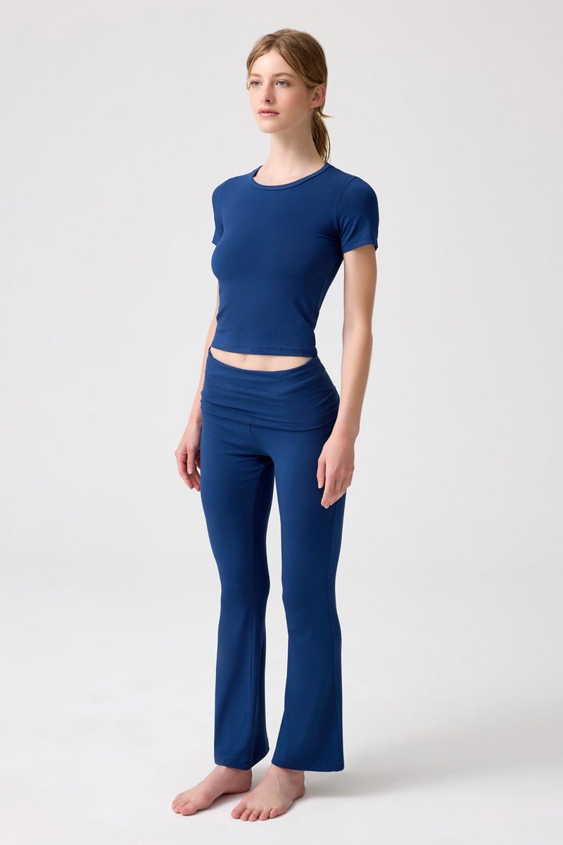 Los Ojos x Melodi Navy Blue Fitted T-Shirt Short Fitted  - Image 4