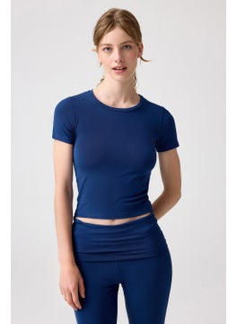 Los Ojos x Melodi Navy Blue Fitted T-Shirt Short Fitted  - Image 5