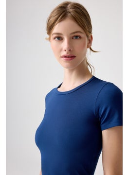 Los Ojos x Melodi Navy Blue Fitted T-Shirt Short Fitted  - Image 3