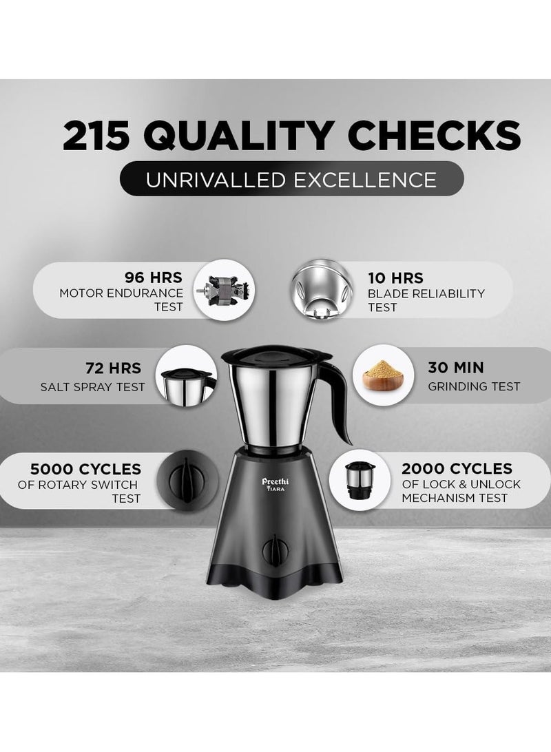 Preethi Tiara Mixer Grinder for Kitchen | Mixie | 3 Stainless Steel Jars (0.3L, 0.7L and 1.2L) 1.2 L 500 W Tiara grey - Image 3