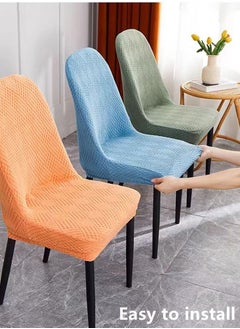 Kutis 4-Piece Modern Simplicity Tartan Stretch Dining Chair Cover Chair Seat Cover Polyester Dark Grey  - Image 3