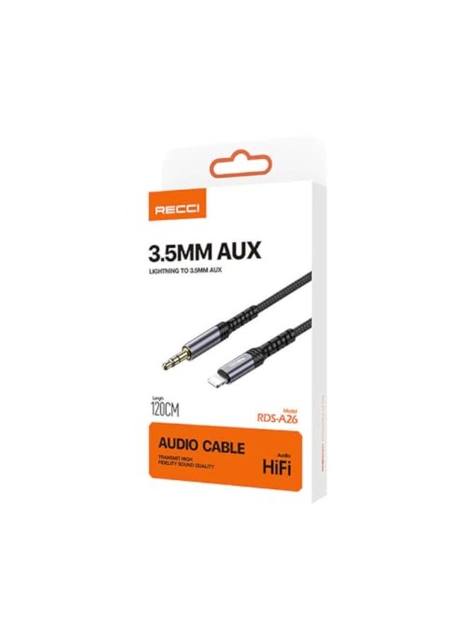 Recci RDS-A26 Lightning to 3.5mm AUX Audio Cable - Image 2