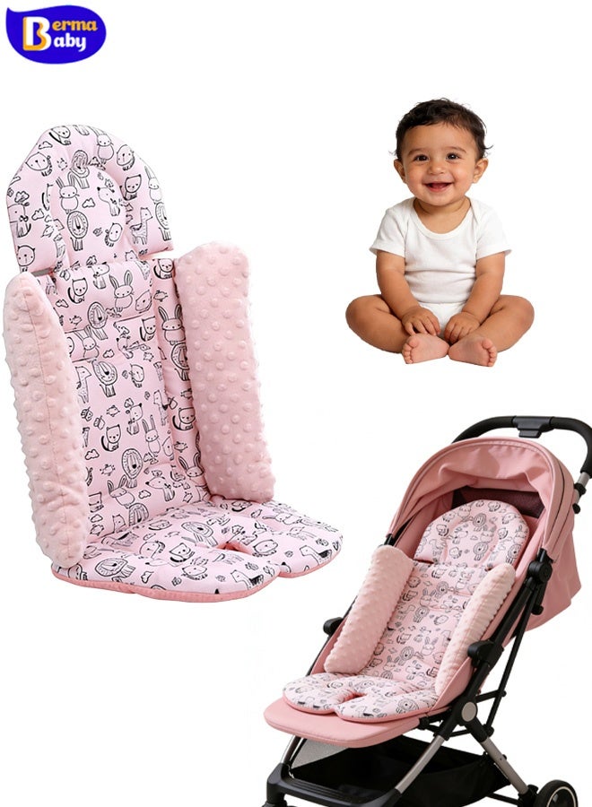 Berma Baby بطانات مقعد عربة الأطفال العالمية، بساط قابل للعكس وناعم لعربة الأطفال حديثي الولادة مع شبكة هوائية متعددة الوظائف وسادة أطفال لعربات الأطفال ومقاعد السيارات والكراسي العالية - Image 1