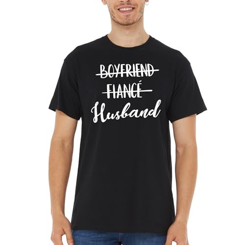 shop4ever Boyfriend Fiance Husband T-Shirt Wedding Shirts X-Large Black 0 - Image 2