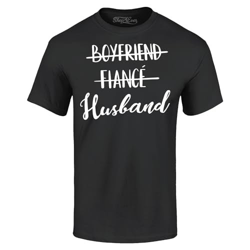 shop4ever Boyfriend Fiance Husband T-Shirt Wedding Shirts X-Large Black 0 - Image 1