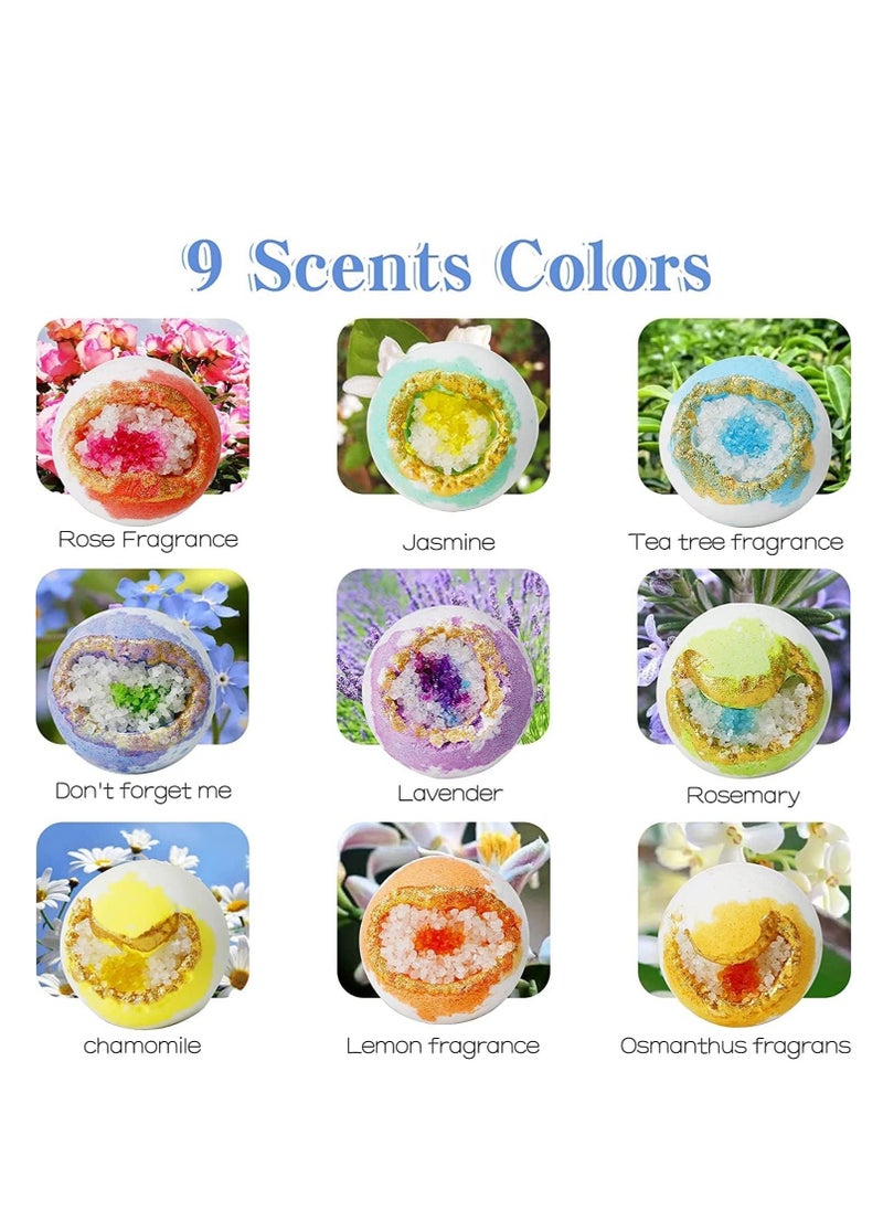 DMG TECH Bath Bomb Gift Set, DMG 9-Pack Natural Organic Bath Bombs, 100g Bath Balls Bubble Bath Salt Balls, Can Moisturize The Skin, with Natural Sea Salt and Essential Oils, for Relaxation and Stress Relief  - Image 4