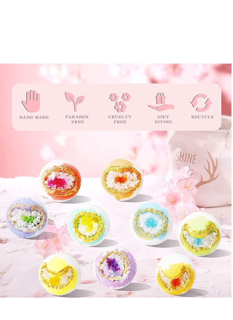 DMG TECH Bath Bomb Gift Set, DMG 9-Pack Natural Organic Bath Bombs, 100g Bath Balls Bubble Bath Salt Balls, Can Moisturize The Skin, with Natural Sea Salt and Essential Oils, for Relaxation and Stress Relief  - Image 2