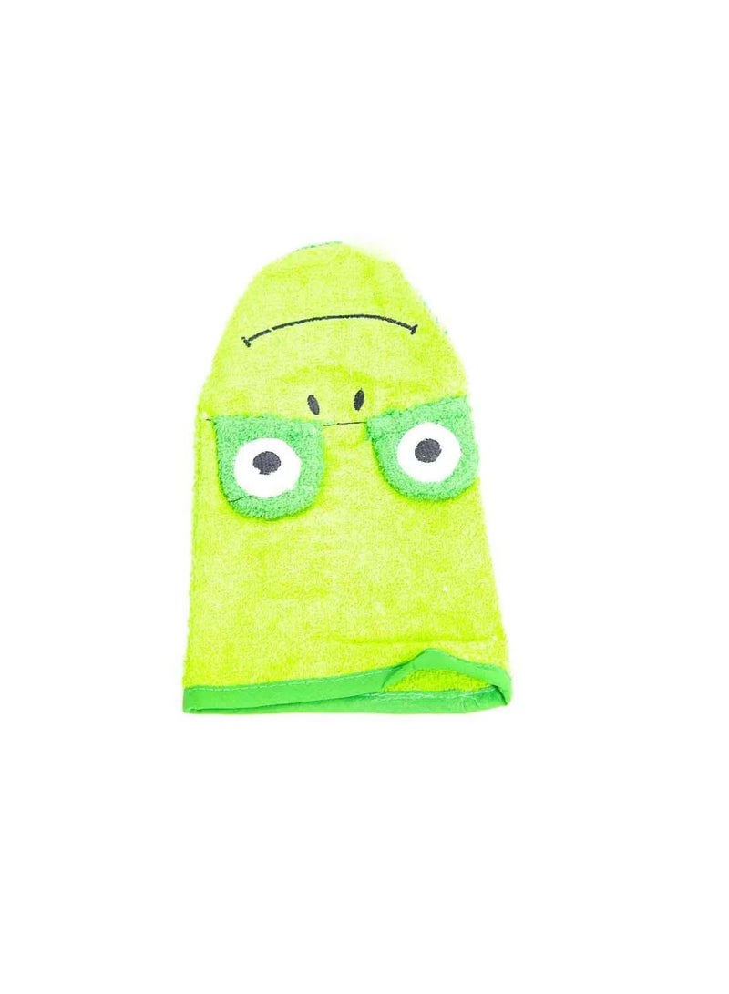 Beautiful Full Baby Towel With Frog Design Green