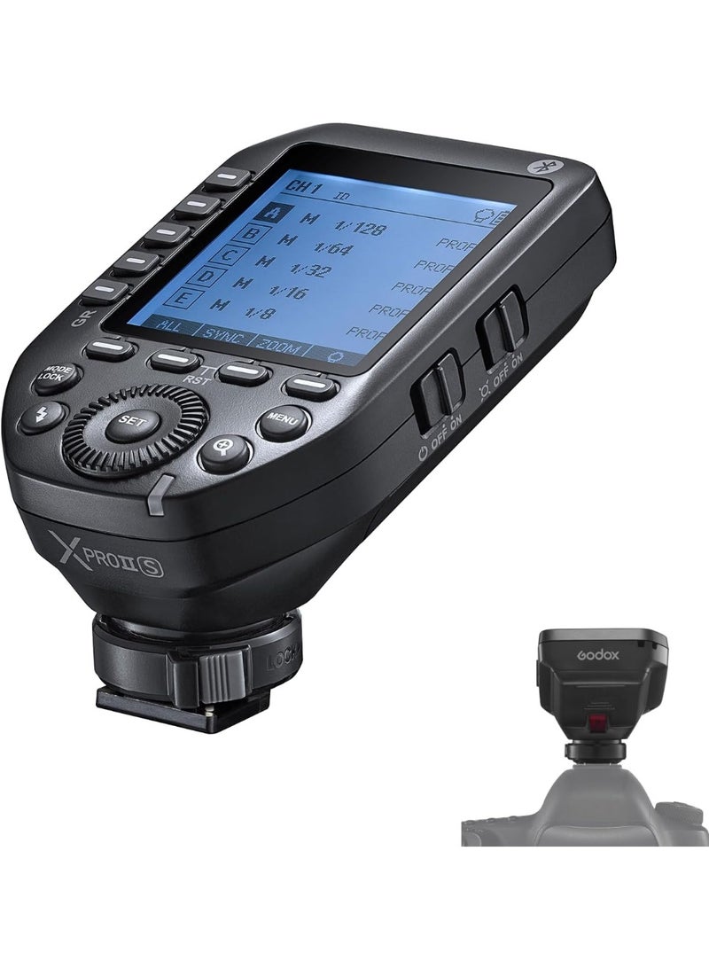 Godox XPROII-S Wireless Flash Trigger 2.4G Wireless Flash Trigger Transmitter TTL Autoflash 1/8000s HSS 32 Channels 16 Groups Large LCD Screen Support APP Control for Sony Cameras - Image 1