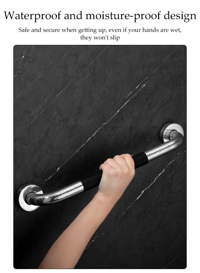 DUNISO Grab Bars for Bathroom, Anti Slip Bathroom Handicap Grab Bars for Showers,Safety Bath & Toilet Rail for Elderly Senior with Anti Slip Rubber Grip，Suitable for Bathroom Elderly Handicap Senior Pregnant,40cm - Image 4