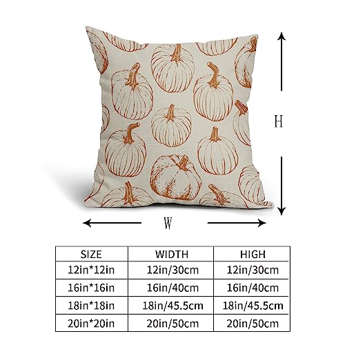 Aytipun Fall Pillow Covers 18x18 Set of 2 Burnt Orange Pumpkin Autumn Thanksgiving Harvest Decorative Throw Pillows Outdoor Cushion Case Sofa Couch Bed Decor - Image 5