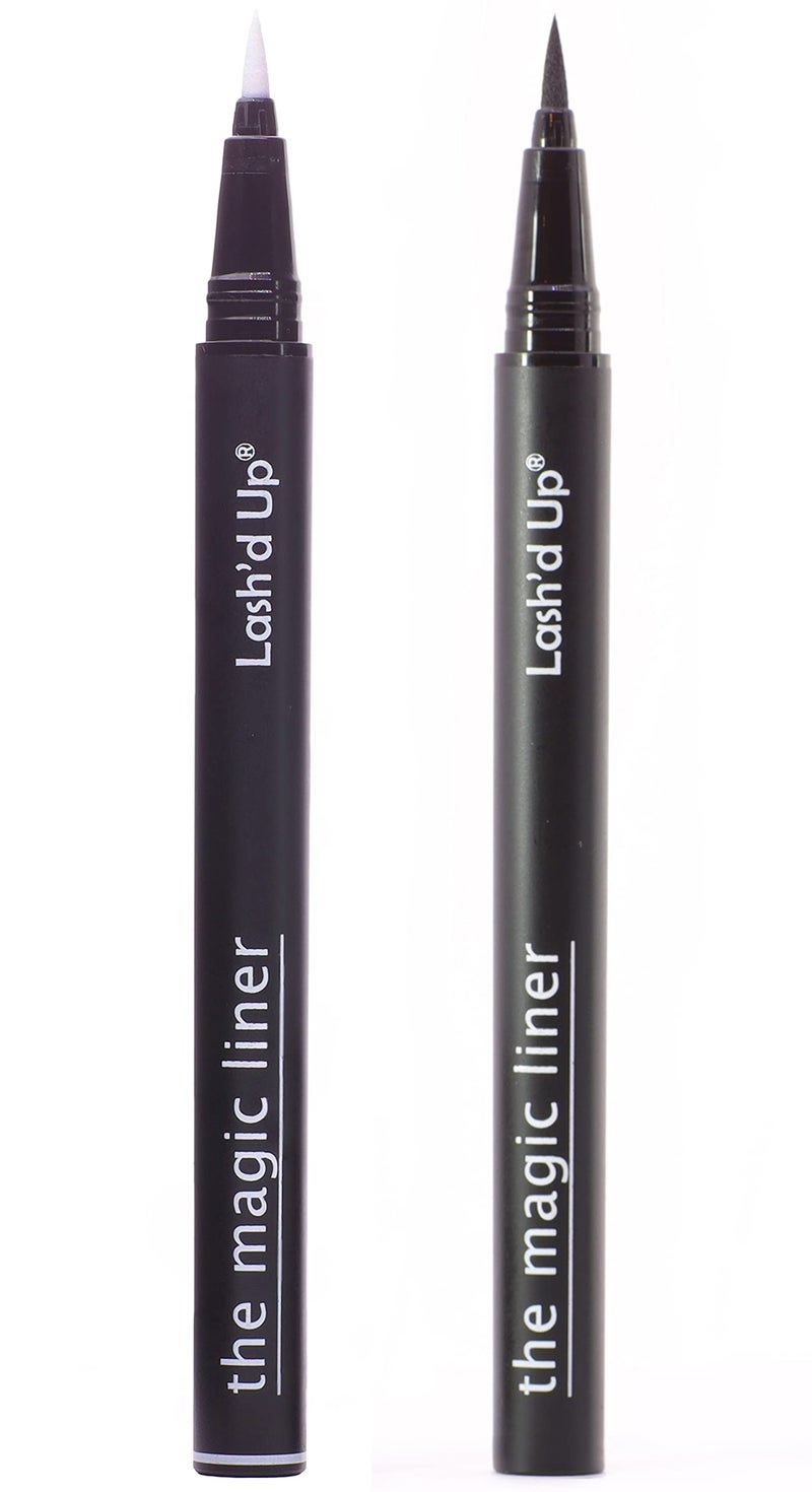 Lash'd Up Glue Liner Pen (Extra Strong, Clear & Black) Magic Self-Adhesive Eyeliner Full-size 0.032 Oz. (2 PCS, Clear & Black, Extra Strong) - Image 1