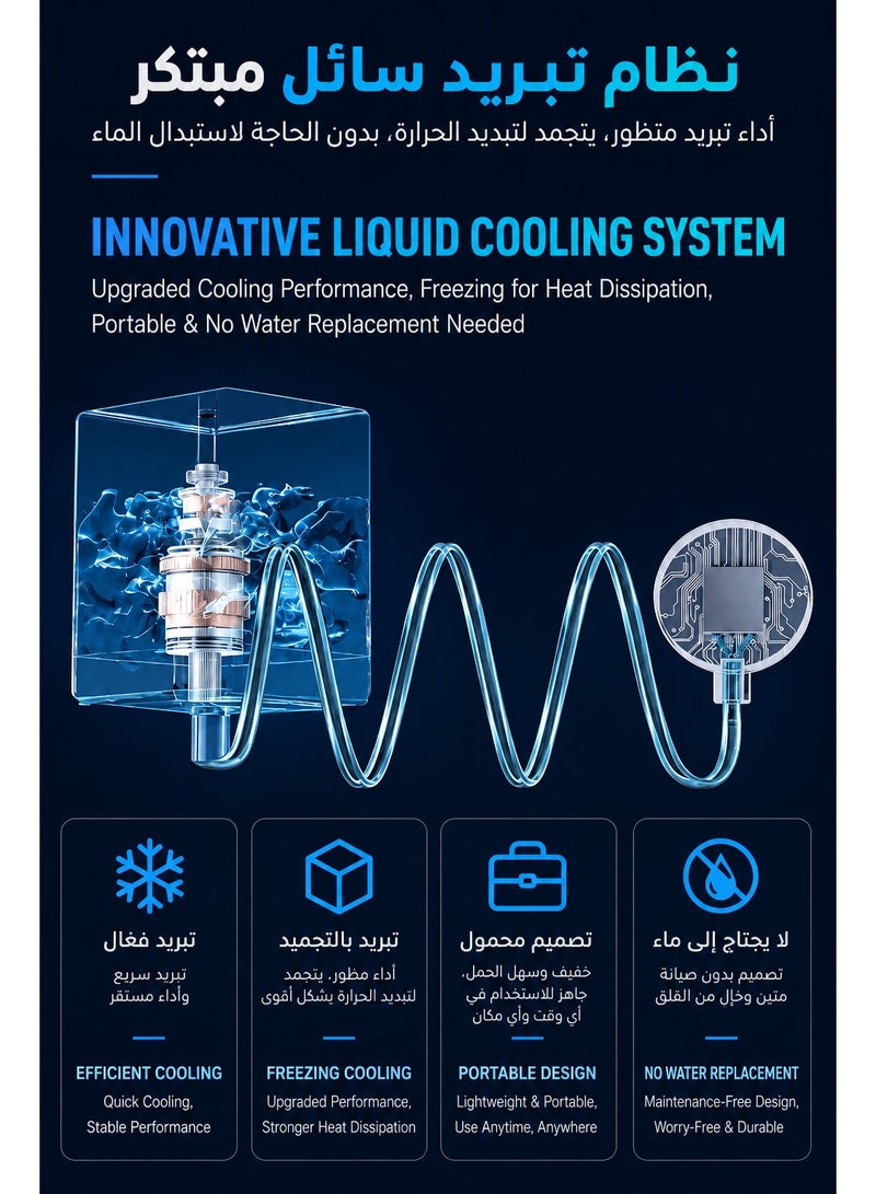 Ni-SHEN Nishen 78W Liquid Cooling Phone & Tablet Cooler, -40 °C degrees Magnetic Gaming Cooling Fan with Water Cooling Radiator, Silent No-Noise Operation, TEC Semiconductor Cooling & Clip Mount – Includes Coolant Liquid & 80W Power Adapter – Compatible with iPhone, iPad, RedMagic, Samsung Galaxy & Android Devices (Perfect for PUBG Mobile, COD Mobile & Gaming) - Image 5