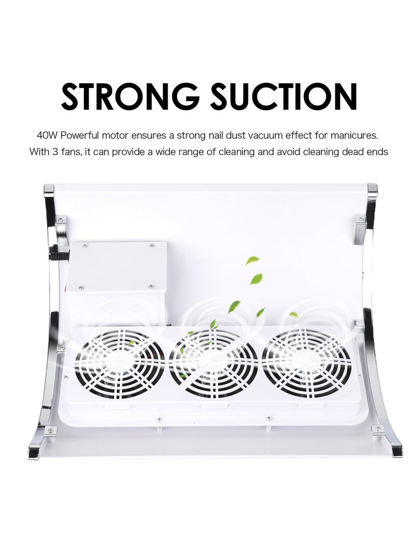 Nail Dust Collector, Vacuum Dust Extractor for Poly Nail and Acrylic, Nail Dust Vacuum Cleaner with Fan for Manicure, - Image 4