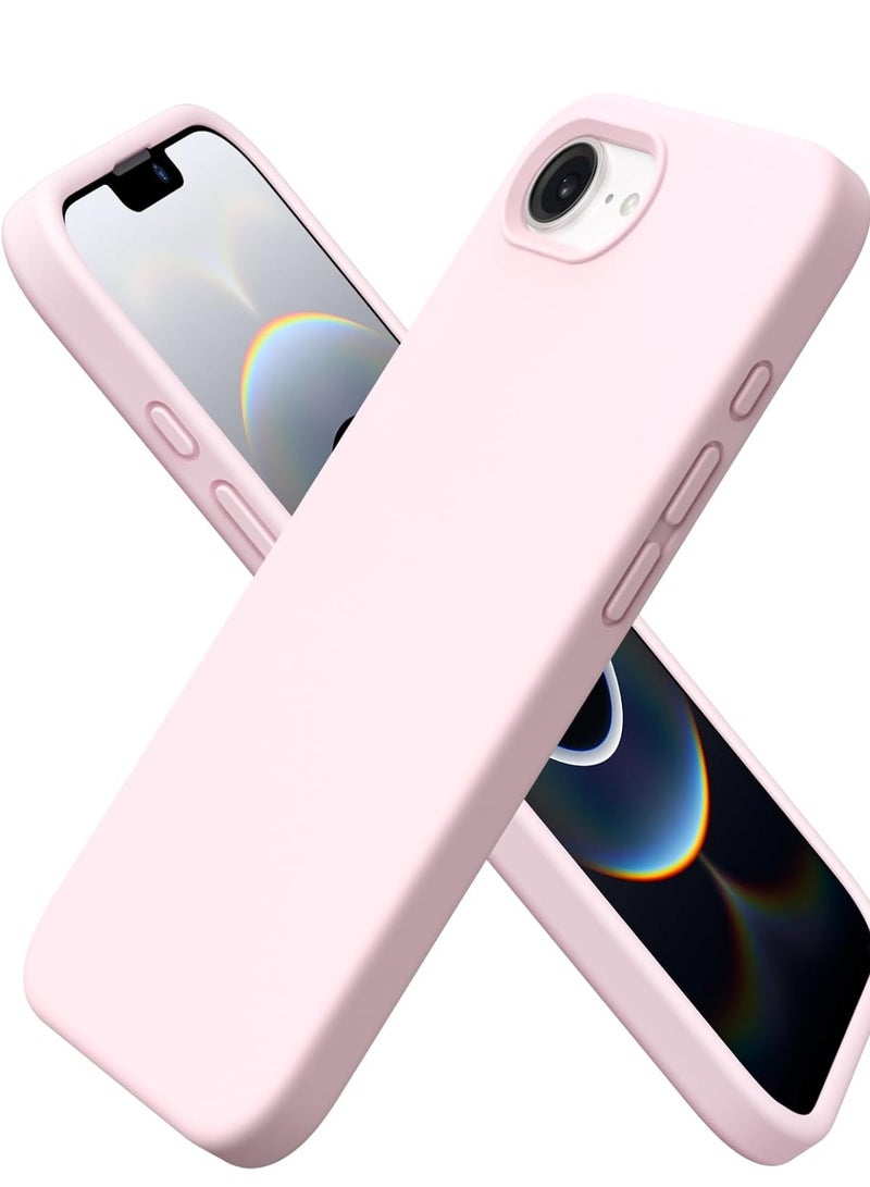 ميجوفاست جراب iPhone 16e مقاس 6.1 بوصة (2025)، جراب هاتف من السيليكون السائل بثلاث طبقات مغطى بالكامل بجل ناعم من المطاط، غطاء واقٍ مقاوم للصدمات مع بطانة من الألياف الدقيقة المضادة للخدش - وردي طباشيري - Image 1