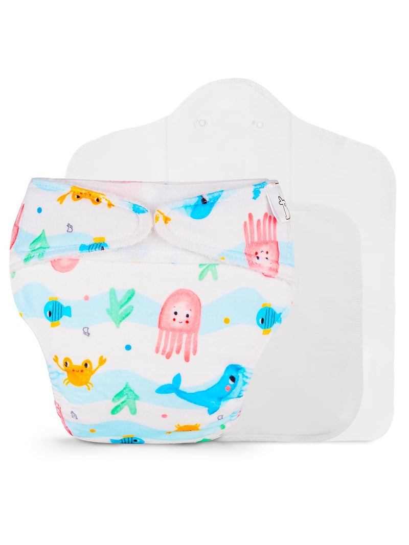 SuperBottoms Freesize UNO SuperSoft Cloth Diaper (with Velcro) | Reusable, Adjustable Cloth Diaper for Babies | Dry Feel Comfort | Fits from 3 Months to 3 Years | Washable & Rash-Free | Bubble Buddies - Image 2