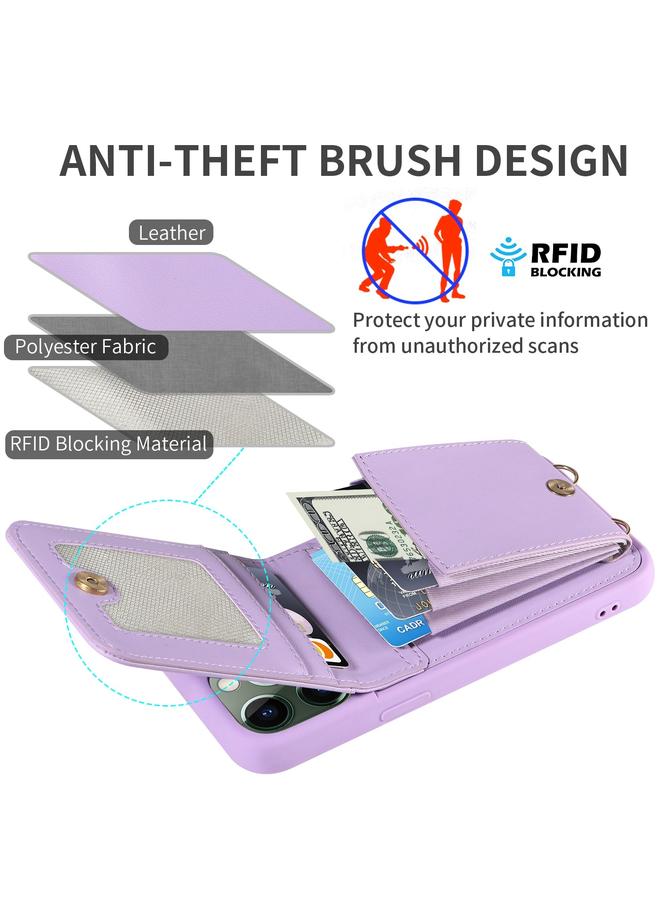 زبون جراب هاتف iPhone 11 Pro Max Crossbody مزود بحبل وسحاب ومحفظة جلدية - Image 4