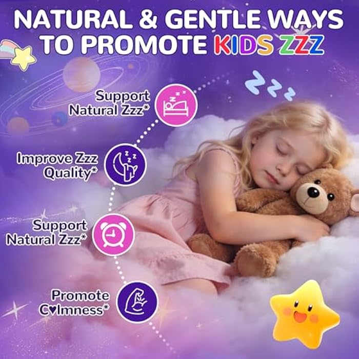 BSSTABBON Melatonin Gummies Kids 1mg: Extra Strength Chewable Kids Melatonin Gummy Plus Magnesium Chamomile Lavender Elderberry L-Theanine D3 B6 - Natural Rest Cycles for Children Ages 4+(120Count) - Image 3