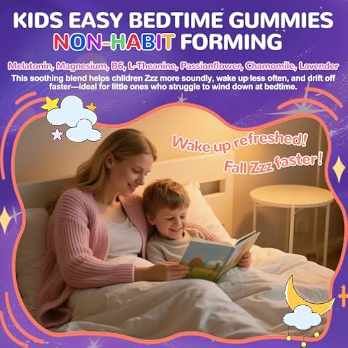 BSSTABBON Melatonin Gummies Kids 1mg: Extra Strength Chewable Kids Melatonin Gummy Plus Magnesium Chamomile Lavender Elderberry L-Theanine D3 B6 - Natural Rest Cycles for Children Ages 4+(120Count) - Image 5