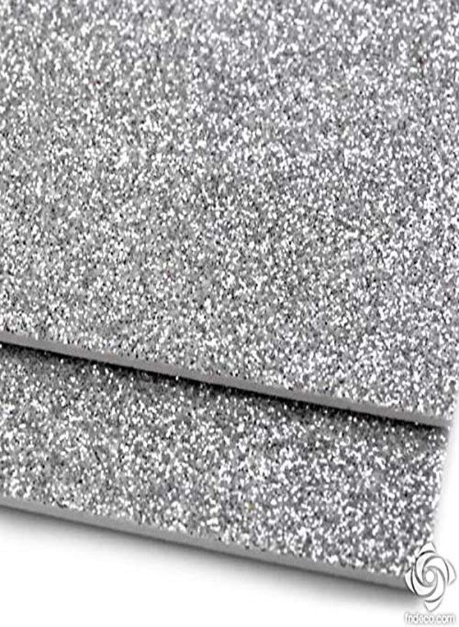 Ditya Crafts Arham Mktg EVA Foam A3 Size Glitter Sheets for Arts & Crafts, Scrap-Booking, Paper Decorations Pack of 10_Silver - Image 1