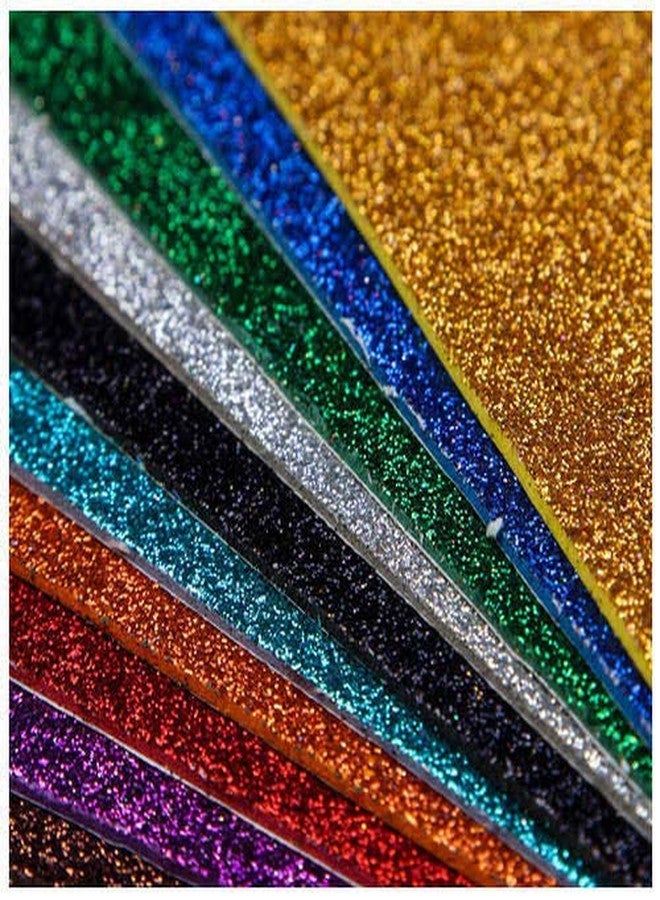 Ditya Crafts Arham Mktg EVA Foam A3 Size Glitter Sheets for Arts & Crafts, Scrap-Booking, Paper Decorations Pack of 10_Silver - Image 2
