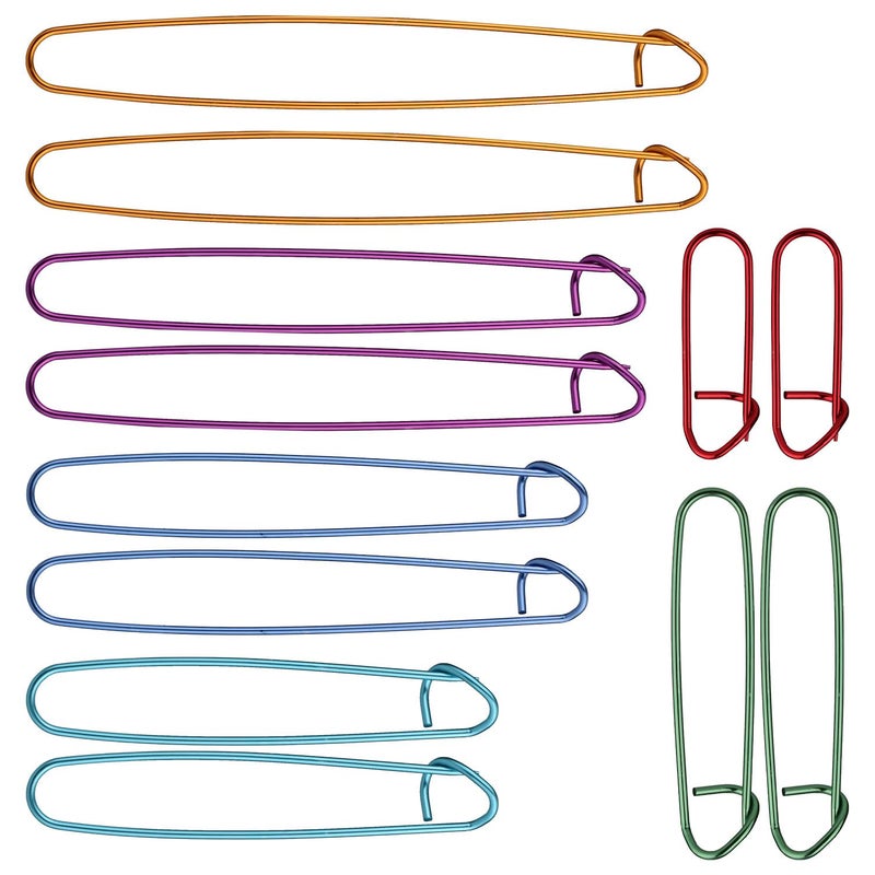 lasuroa 12pcs Knitting Stitch Holders, Handy Yarn Stitch Holder Versatile Crochet Hook Practical Cable Needle Colorful Crochet Holders for Quilting Sewing Knitting (6 Sizes) - Image 1