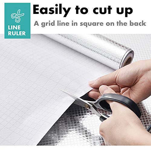 Ad Fresh Aluminum Foil Stickers, Kitchen Oil Proof Sticker, Kitchen Backsplash Wallpaper Self-Adhesive Kitchen Wall Stickers Anti-Mold and Heat Resistant (60 x 500 cm) - Image 5
