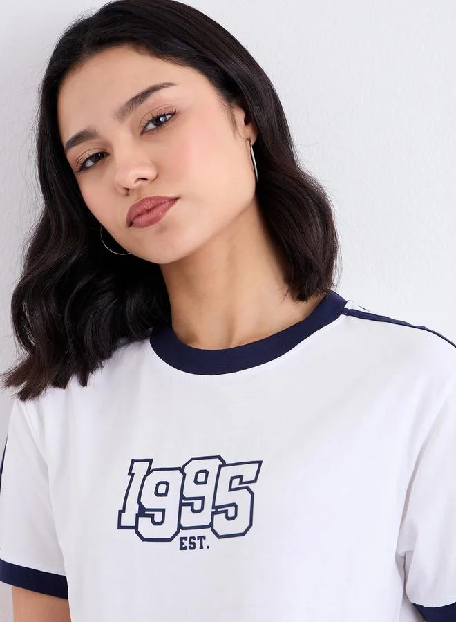 Styli Styli Women White Regular Fit Printed T-Shirt