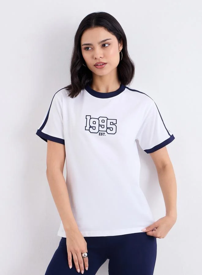 Styli Styli Women White Regular Fit Printed T-Shirt