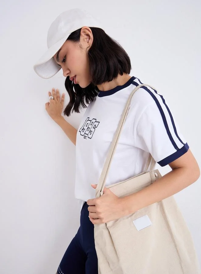 Styli Styli Women White Regular Fit Printed T-Shirt