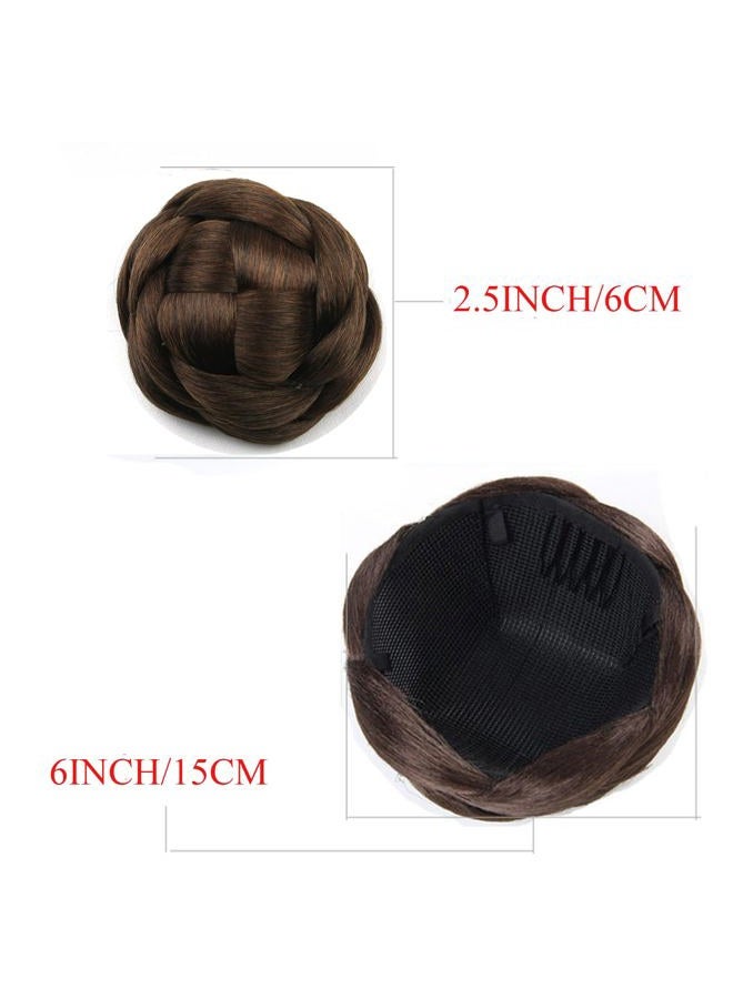 Funyn Synthetic Hair Chignon Scrunchie Natural Grey Hair Braided Bun Donut Hairpieces Clip in Hair Bun Extensions Updo Space Bun for Women Beauty (#Gray) - Image 3