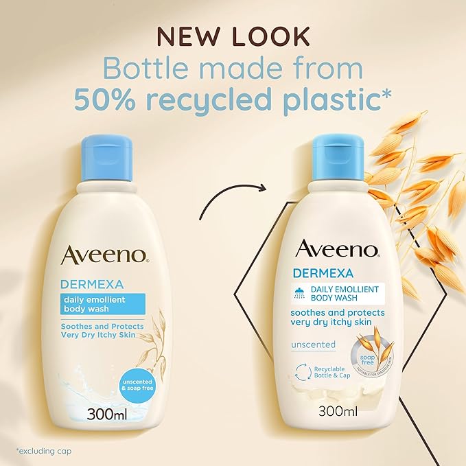 Aveeno Dermexa Daily Emollient Body Wash Gently cleanses and Soothes For Very Dry Itchy Also Eczema Prone Skin 300 mlPackaging may vary - Image 5