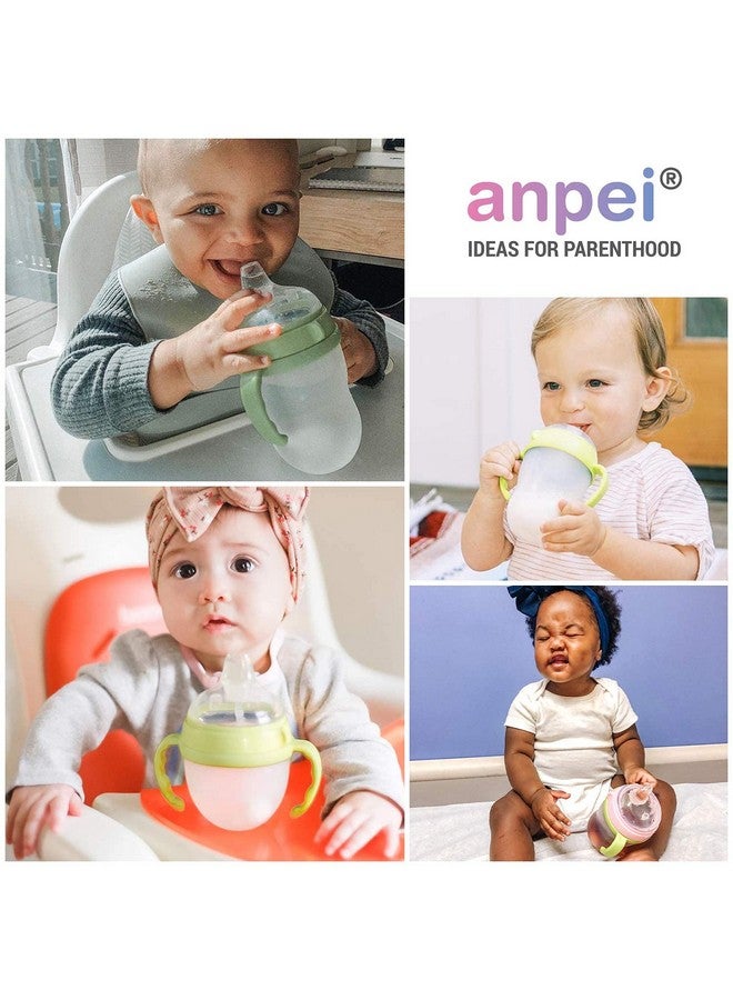 AnPei حلمات زجاجة كوب الشرب الناعمة لزجاجة كوموتومو للأطفال، عبوة 2 | تناسب زجاجات 5 أونصات و 8 أونصات | حلمات انتقالية لتحويل زجاجة الأطفال إلى كوب شرب | تشمل علبة تخزين الحلمات - Image 2