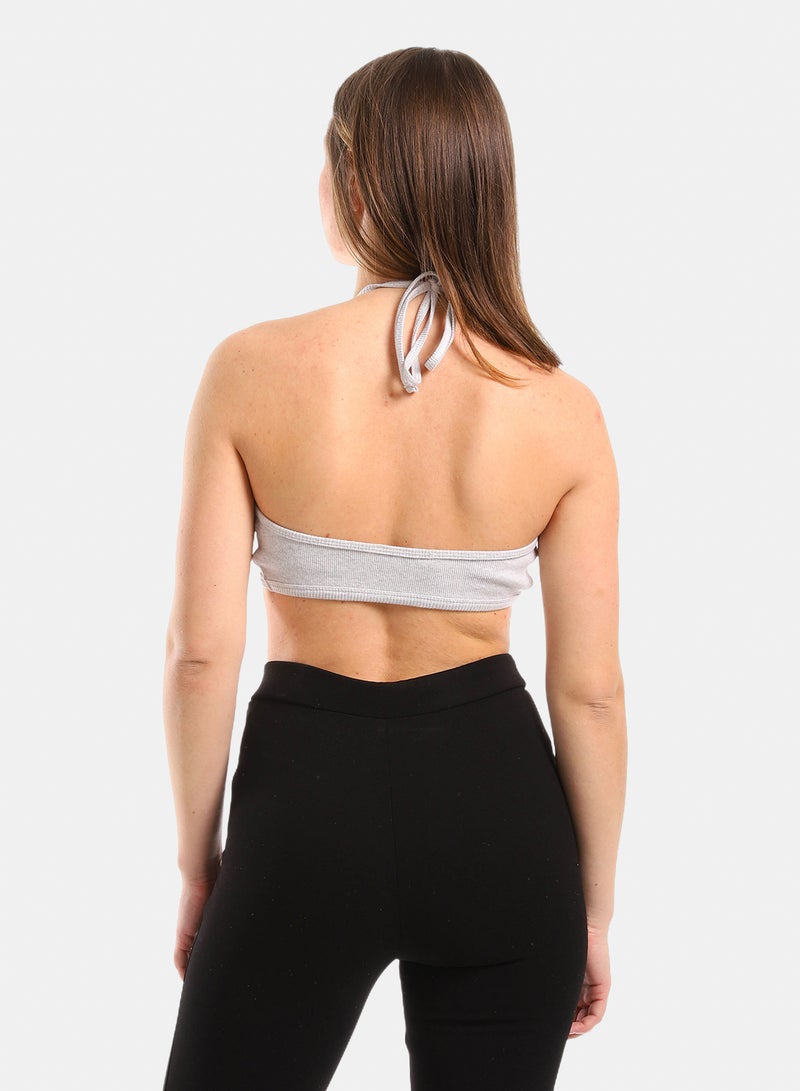 belle Ribbed Halter Crop Top - Image 3