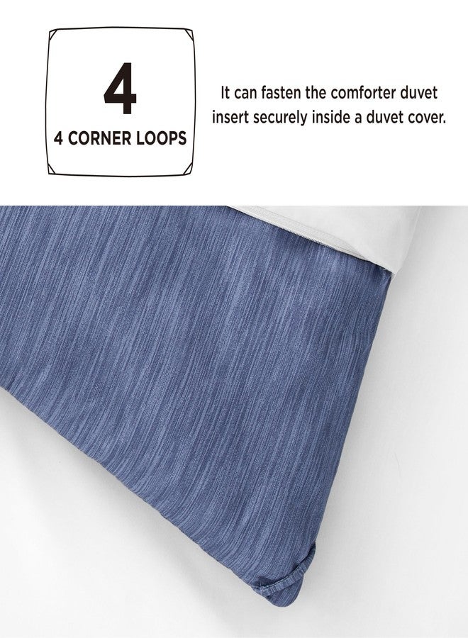 Bedsure طقم لحاف بحجم كينج من Bedsure - أزرق لانهائي ناعم للفراش لجميع المواسم، طقم سرير مصبوغ كاتوني، 3 قطع، 1 لحاف بحجم كينج (104"x90") و 2 غطاء وسادة (20"x36"+2)  - Image 4