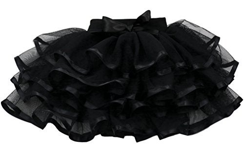 Tortoise & Rabbit Little Girls and Big Girls Tulle Tutu Skirt,Black,4-5T - Image 4
