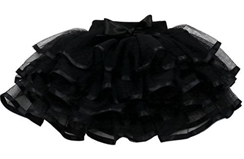 Tortoise & Rabbit Little Girls and Big Girls Tulle Tutu Skirt,Black,4-5T - Image 1