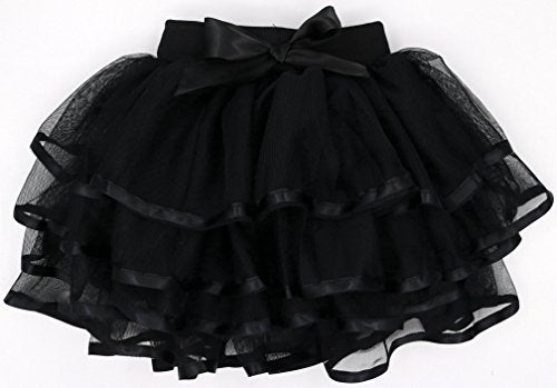 Tortoise & Rabbit Little Girls and Big Girls Tulle Tutu Skirt,Black,4-5T - Image 3